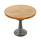 outstanding late 19th century american city saloon weighted cast iron pedestal base table with solid maple wood rounded top
