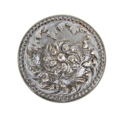 c. 1900's american antique ornamental cast iron residential "monaco" pattern passage size doorknob with beaded border