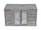 largely intact early 20th century american medical reinforced heavy gauge steel surgery supply cabinet with a multitude of pull-out drawers
