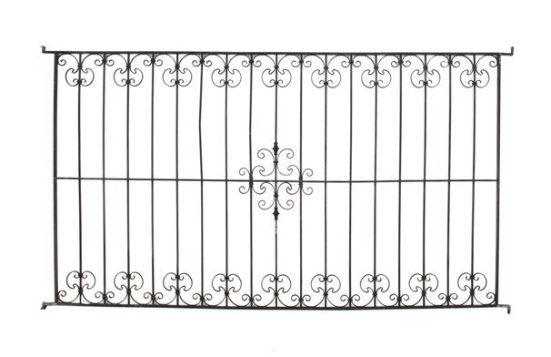 remarkable c. 1895 interior reliance building ornamental wrought iron elevator frieze panel or grillework with elegantly designed scrollwork