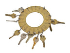 late 19th or early 20th century reliance building chief engineer "15th floor" yellow brass metal master key ring with lightly incised numbers