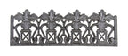 original late 19th century black enameled ornamental cast iron residential gas fireplace replacement grille with leafage and scrollwork