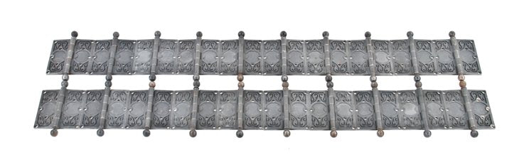 twenty matching late 19th century ornamental cast iron reliance building interior residential door hinges with bower-barff finish