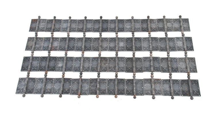 massive assemblage of late 19th century ornamental cast iron reliance building passage door loose pin ball final hinges