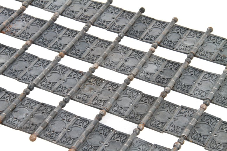 massive assemblage of late 19th century ornamental cast iron reliance building passage door loose pin ball final hinges