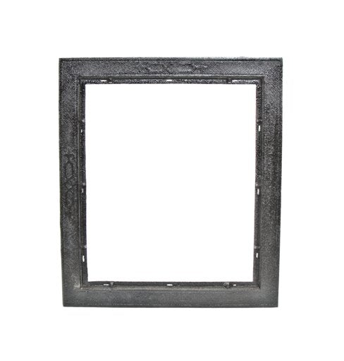 hard to find 19th century american oversized ornamental cast iron commercial building floor grate surround with black enameled finish