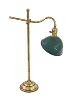 original c. late 19th century american industrial dale "portable" yellow brass desk or table lamp with fully adjustable bent tubular arm