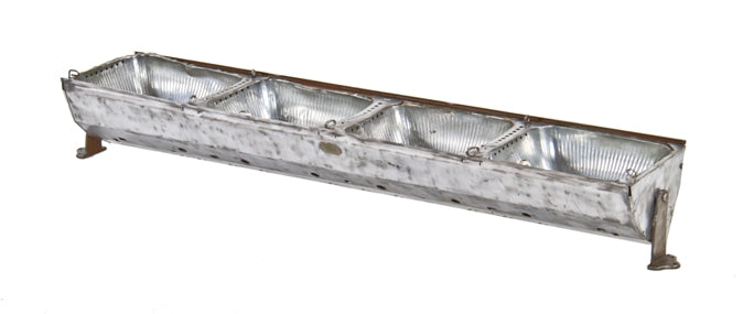 largely intact c. 1920's american industrial "frink"compartment type  moviehouse border or footlight illuminated trough with brackets