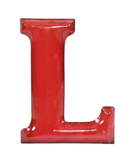 late 1930's vintage american industrial single-sided flush mount red porcelain enameled federal letter sign