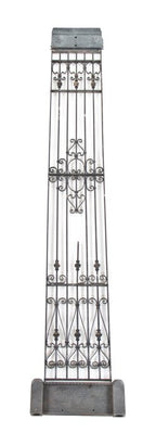 historically important late 19th century original interior reliance building ornamental iron elevator grille panel with header and kick plate