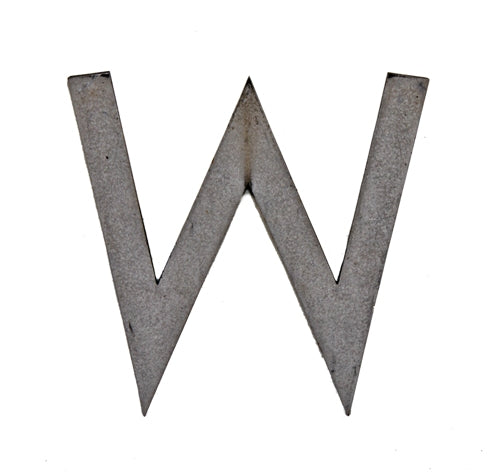 late 1940's american industrial single-sided hospital building exterior brushed aluminum sign letter with weathered surface