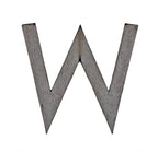 late 1940's american industrial single-sided hospital building exterior brushed aluminum sign letter with weathered surface