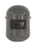 intact vintage american industrial factory machinist molded fiberglass welding helmet with eye shield and head strap