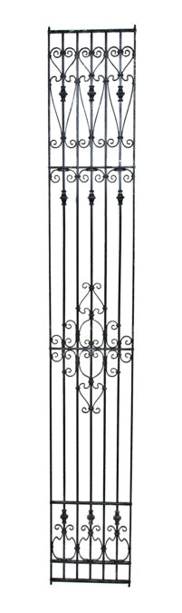 extravagant late 19th century original interior reliance office building ornamental wrought iron elevator grille or panel with abundant scrollwork