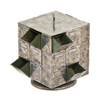 very unique and unusual c. 1920's vintage american industrial revolving cube-shaped compartmentalized  "rotabin"
