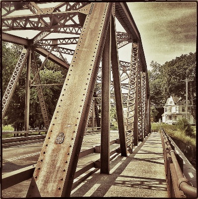 rare c. 1930's american depression era ornamental cast bronze single-sided exterior new york state department of public works bridge plaque