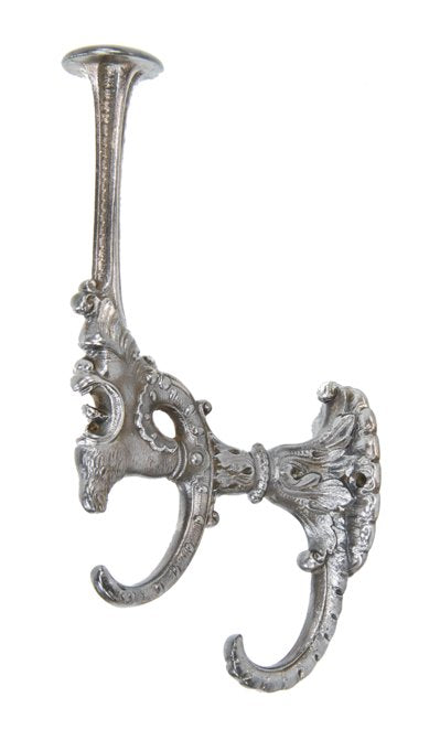 late 19th century american ornamental cast iron oversized residential hall tree coat and/or hat hook with figural grotesque