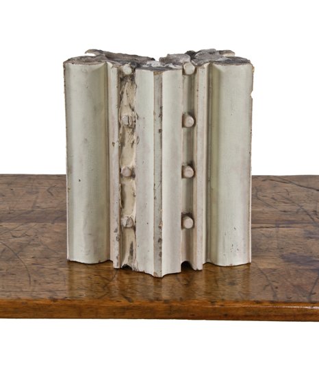 original late 19th century american prairie school ornamental exterior reliance building facade panel with cream-colored glazed finish