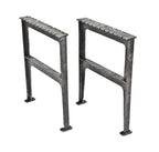 original and intact american industrial reinforced cast iron interior factory building table bases or legs with grooved floor plates