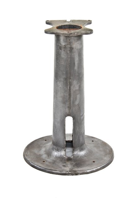 largely intact c. 1900-20 american vintage industrial heavy duty cast iron foot-operated riveter machine pedestal base with round flange