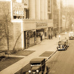 historically important late 1920's american ornamental cast iron neoclassical style historic sheridan theater lobby staircase baluster panel with gold enameled finish