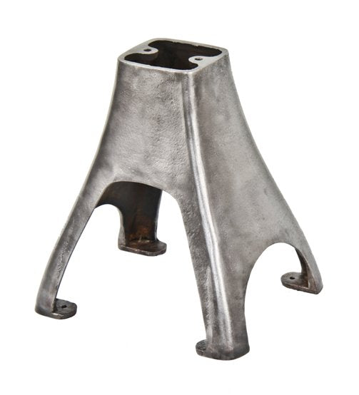 early 1920's american industrial stationary four-legged refinished cast iron factory machine base with intact floor plates with mounting holes