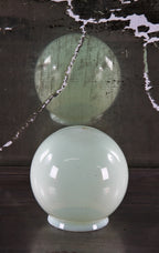 american antique interior residential c. 1900's hanging electrolier fixture vaseline or "uranium" glass replacement shade or globe