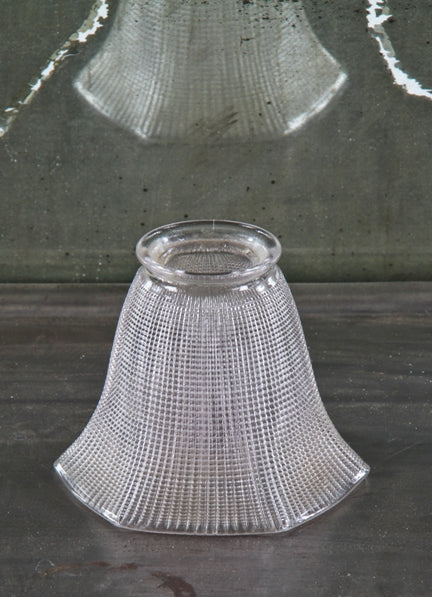 original and intact antique american industrial commercial office holophane and/or prismatic glass bell-shaped replacement shade