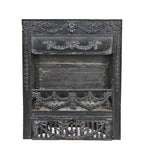 c. 1890-1900 antique american victorian era black enameled ornamental cast iron residential gas burner fireplace grate