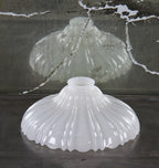 original c. 1920's american interior noel bank building ceiling flush mount fluted glass replacement shade