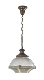 marvelous all original hard to find and highly desirable american depression era art deco style ice cream parlor interior two-part prismatic glass or holophane pendant light fixture
