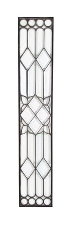 all original c. 1900-1901 antique american late victorian era all-bevel cut leaded glass exterior residential entrance sidelight