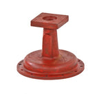 original c. 1920's red enameled vintage american industrial "boylston" cast iron steam valve stem bonnet stem with flange