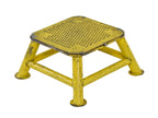 unusual brightly colored yellow enameled reinforced all-welded tubular steel stationary four-legged circus elephant step stool