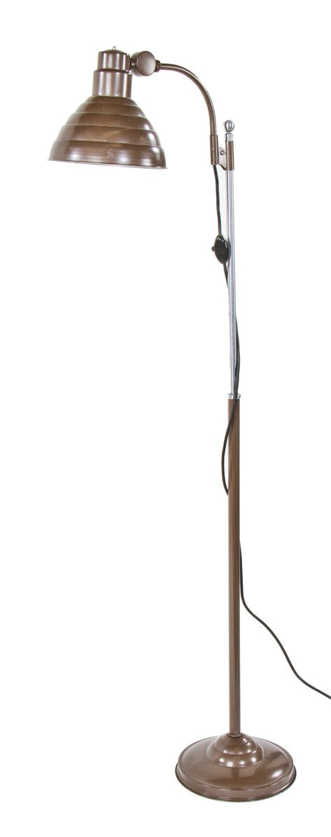 all original american art deco style machine age telescoping incandescent floor lamp with original "stepped" spun aluminum reflector or shade