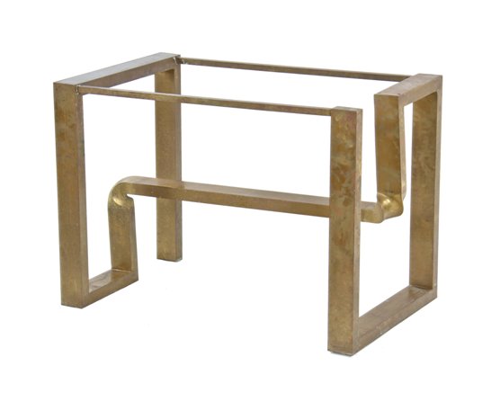 very unique and unusual american mid-century modern brazed joint sculptural tubular brass stationary table base