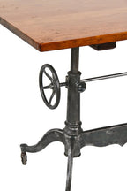 increasingly hard to find early 20th century american industrial "columbian" crank-operated dietzgen drafting table with original spacious drawing board