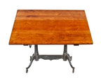 increasingly hard to find early 20th century american industrial "columbian" crank-operated dietzgen drafting table with original spacious drawing board