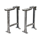 matching set of vintage american industrial curtiss-wright assembly plant heavy gauge pressed steel table legs with brushed metal finish