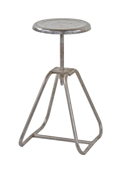 american vintage medical tubular stainless steel hospital operating room adjustable height stationary stool with revolving seat