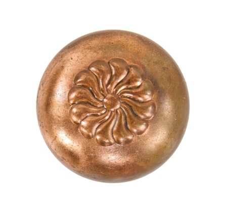 c. 1900's american antique ornamental wrought bronze "putnam" pattern interior residential doorknob with embossed swirl pattern