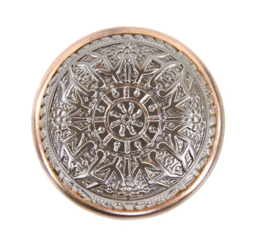 unique c. 1880's ornamental cast iron "windsor" pattern interior residential passage size doorknob with brass banded rim