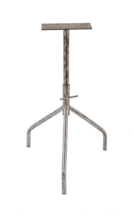 refinished c. 1940's custom-built vintage american industrial telescoping tripod factory machine stand with tubular steel legs