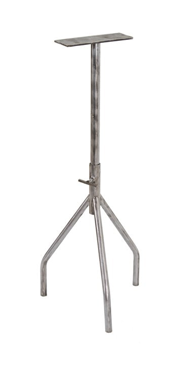 lightweight american industrial all-welded refinished tubular steel adjustable height factory machine stand with tripod base