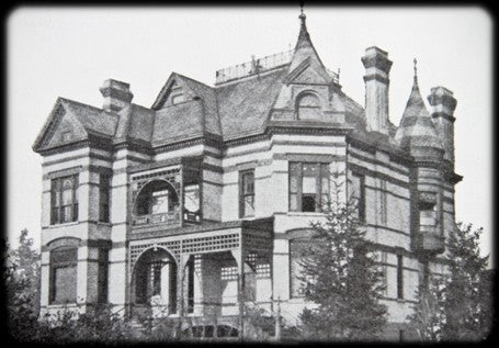 remarkable c. 1886 original and intact david c. cook mansion interior sidelight stained glass window with multiple "uranium" glass faceted jewels