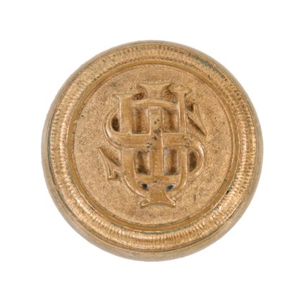 c. 1900's original american ornamental cast bronze commercial building or office door monogrammed doorknob with uniform surface patina