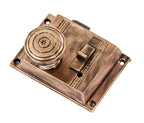 19th century intact american antique surface mount railroad passenger car lockset with functional sliding privacy latch