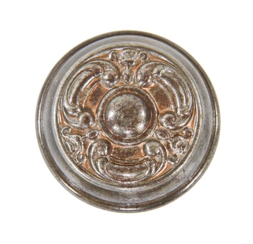 original early 20th century antique american "haven" pattern interior residential wrought steel passage size banded rim doorknob