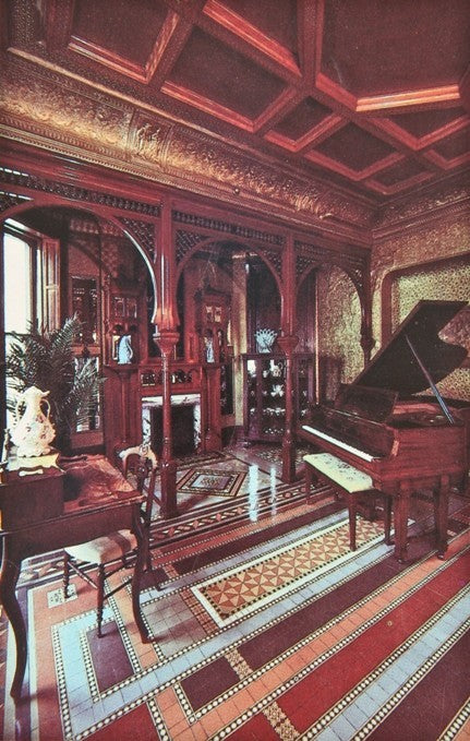 six diminutive original and intact 19th century interior david c. cook mansion "stoke on trent" glazed minton floor tiles featuring a visually striking design