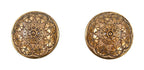 two original c. 1880's matching ornamental cast brass banded rim interior residential doorknobs with nicely aged surface patina
